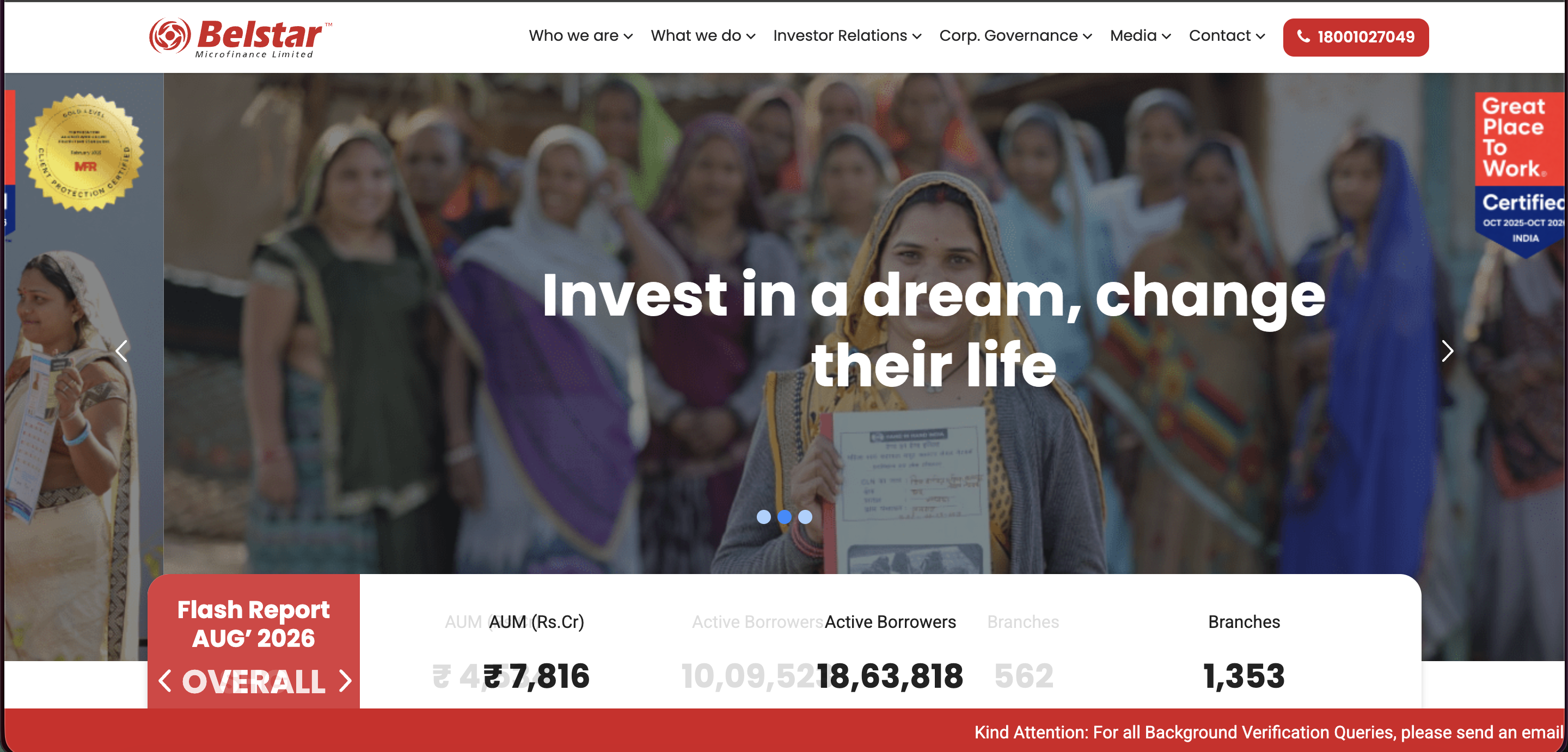 Belstar Microfinance Limited website